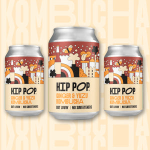 Ginger & Yuzu Kombucha - Hip Pop - Ginger & Yuzu Kombucha, 0%, 440ml Can