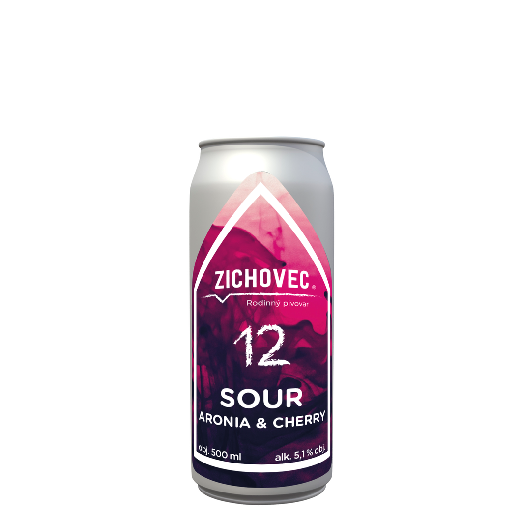 12 Sour Aronia & Cherry - Zichovec Brewery - Aronia & Cherry Sour, 5.1%, 500ml Can