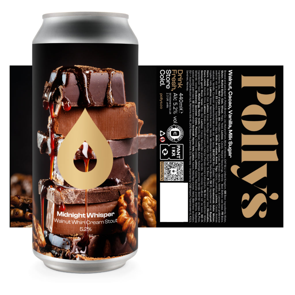 Midnight Whisper - Polly's Brew Co - Walnut Whirl Cream Stout, 5.2%, 4 ...