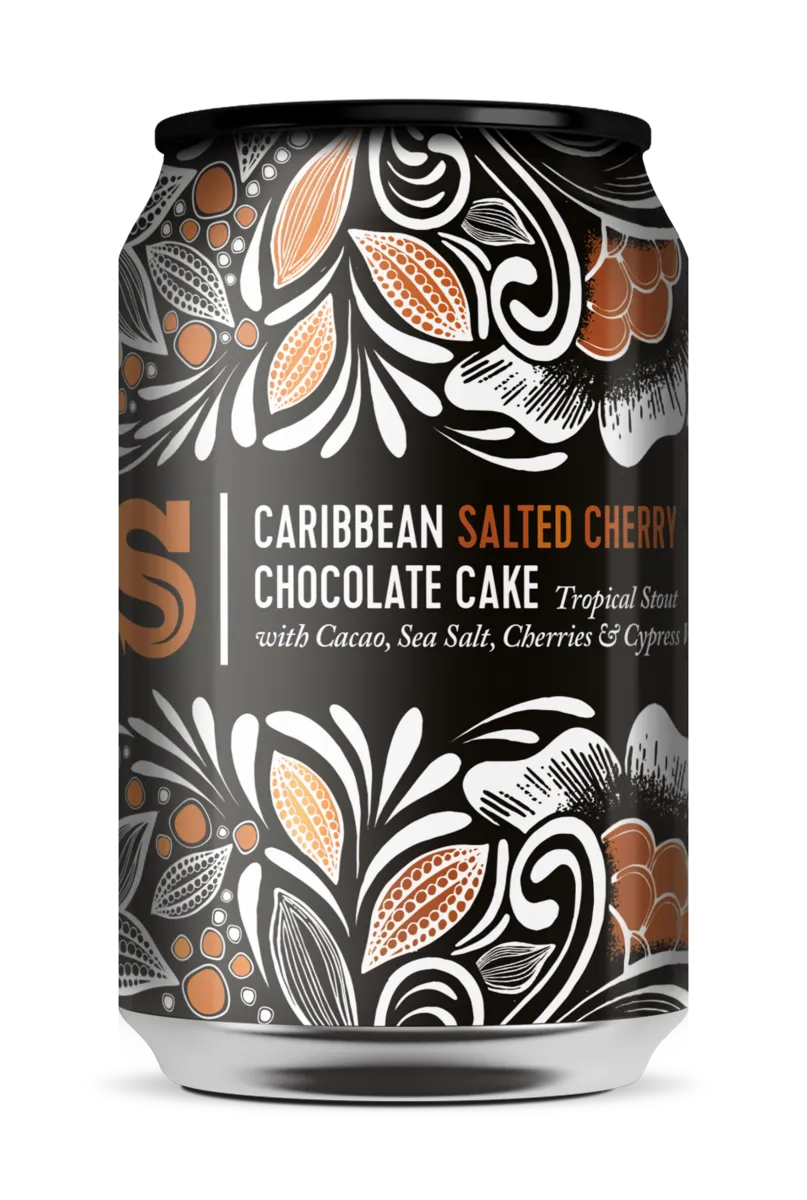 2023 Caribbean Salted Cherry Chocolate Cake - Siren Craft Brew - Tropical Stout with Cacao Nibs, Salt, Cherries & Cypress Wood, 7.4%, 330ml Can