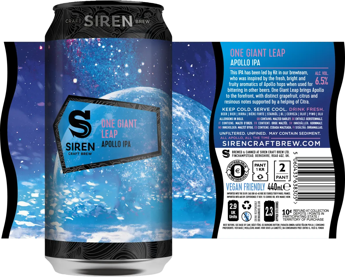 One Giant Leap - Siren Craft Brew - Apollo IPA, 6.5%, 440ml Can ...