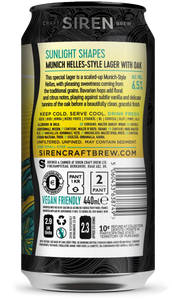 Sunlight Shapes - Siren Craft Brew - Munich Helles Style Lager with Oak, 6.5%, 440ml Can