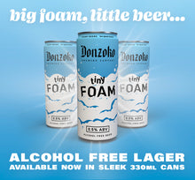 Load image into Gallery viewer, Tiny Foam - Donzoko Brewing Co - Alcohol Free Rustic Lager, 0.5%, 330ml Can
