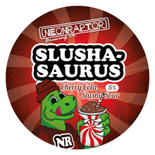 Load image into Gallery viewer, Slushasaurus - Neon Raptor - Cherry Cola Slushy Sour, 5%, 440ml Can
