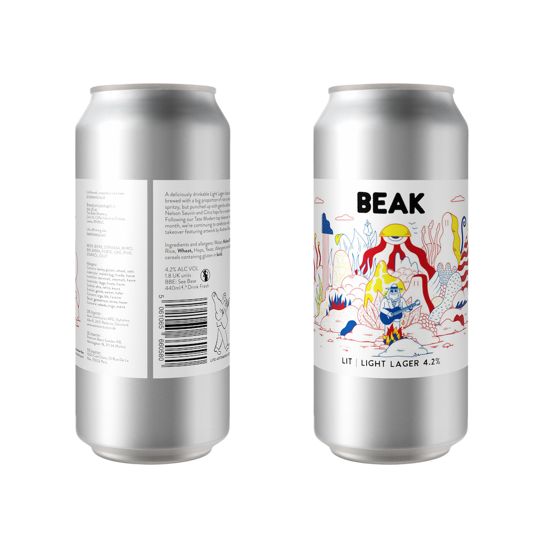 Lit - Beak Brewery - American Light Lager, 4.2%, 440ml Can