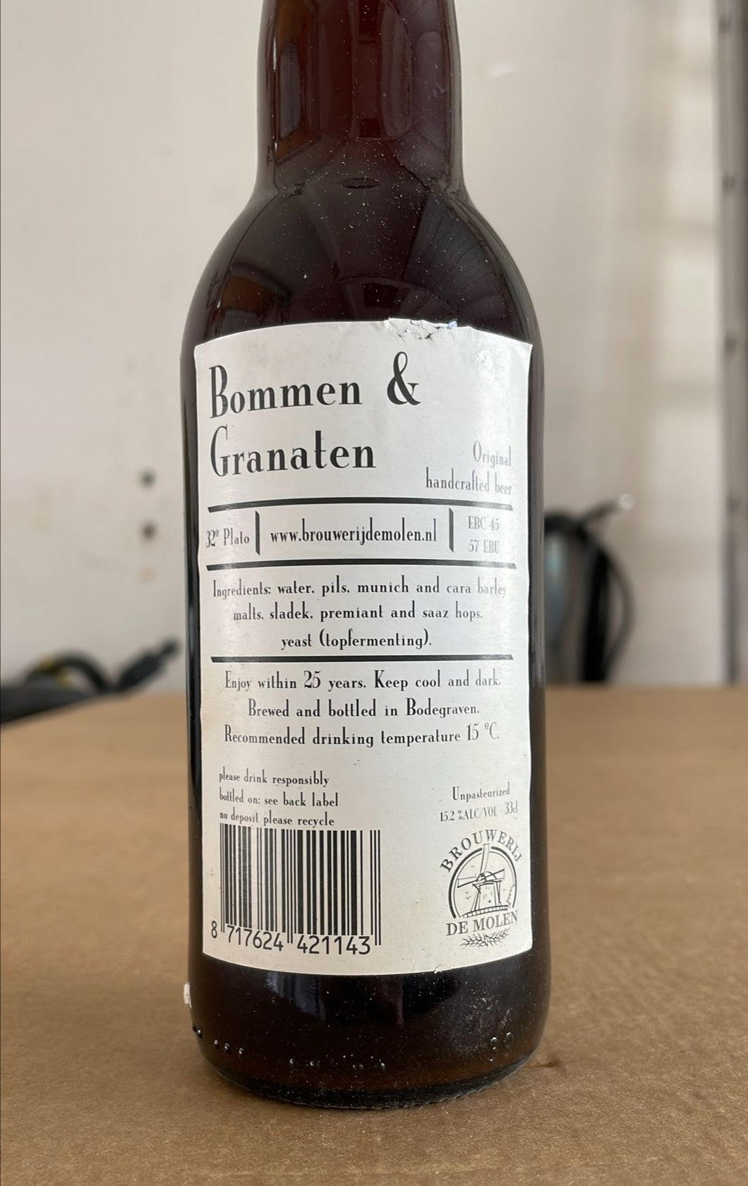 Bommen & Granaten 2012 - Brouwerij De Molen - Barley Wine, 15.2%, 330ml Bottle