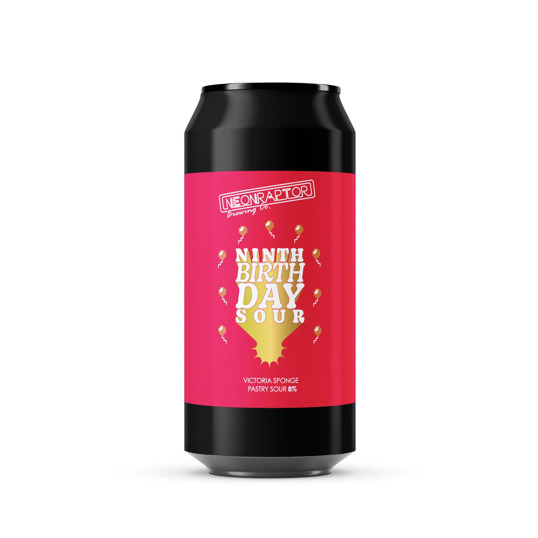 9th Birthday Sour - Neon Raptor - Strawberry & Raspberry Smoothie Sour, 8%, 440ml Can