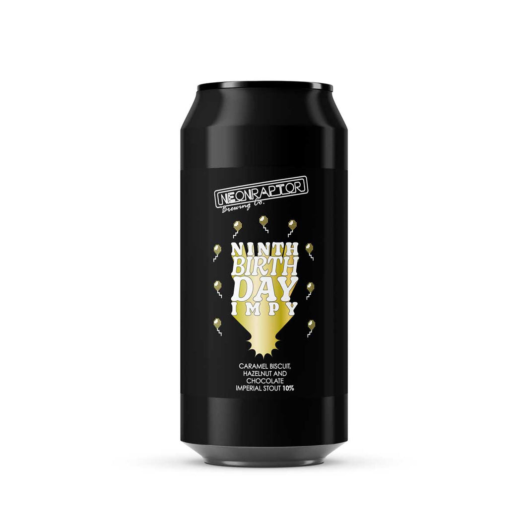 9th Birthday Impy - Neon Raptor - Caramel Biscuit, Hazelnut & Chocolate Imperial Stout, 10%, 440ml Can