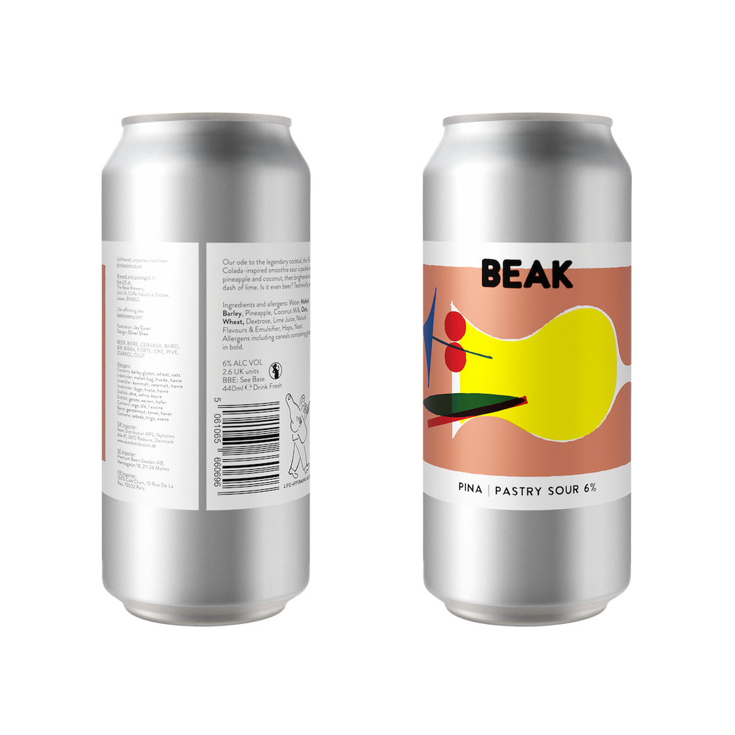 Pina - Beak Brewery - Pineapple & Coconut Pastry Sour, 6%, 440ml Can
