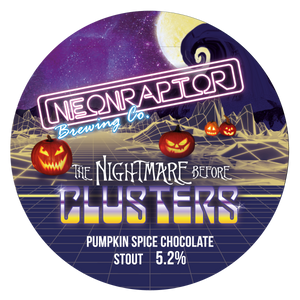 The Nightmare Before Clusters - Neon Raptor - Pumpkin Spice and Chocolate Stout, 5.2%, 440ml Can