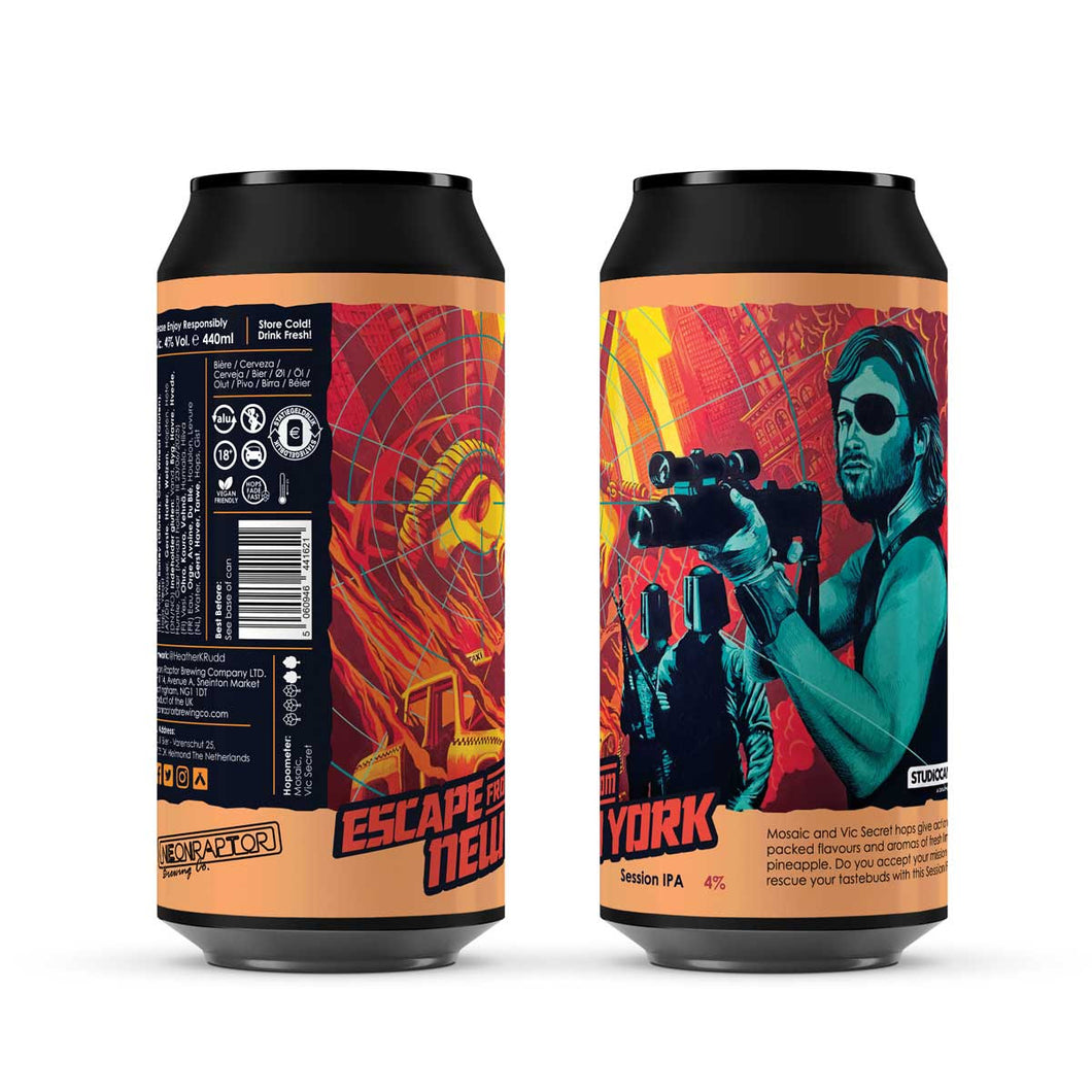 Escape From New York - Neon Raptor - Session IPA, 4%, 440ml Can