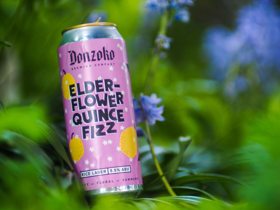 Elderflower Quince Fizz - Donzoko Brewing Co - Rice Lager with Elderflower Quince, 5.5%, 500ml Can