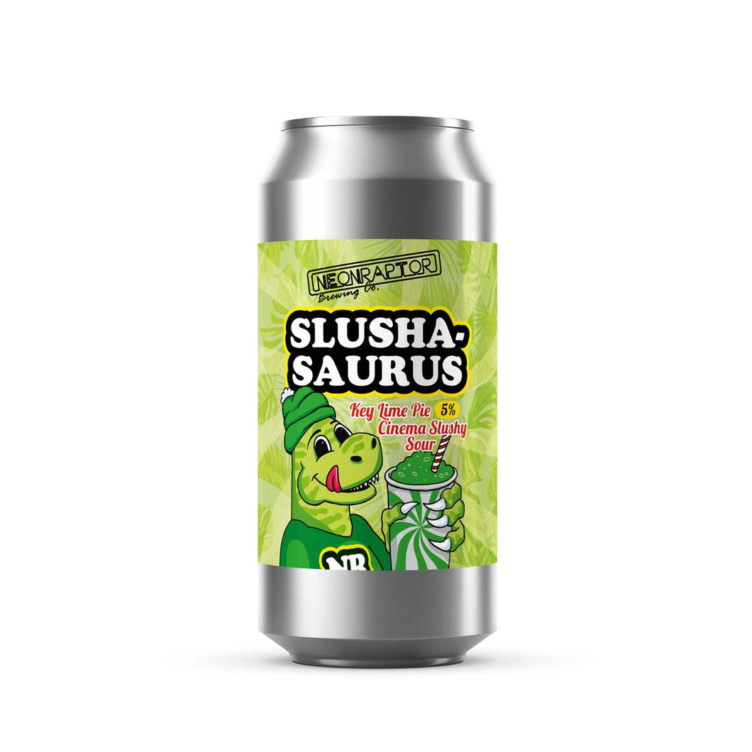 Slushasaurus - Neon Raptor - Key Lime Pie Cinema Slushy Sour, 5%, 440ml Can
