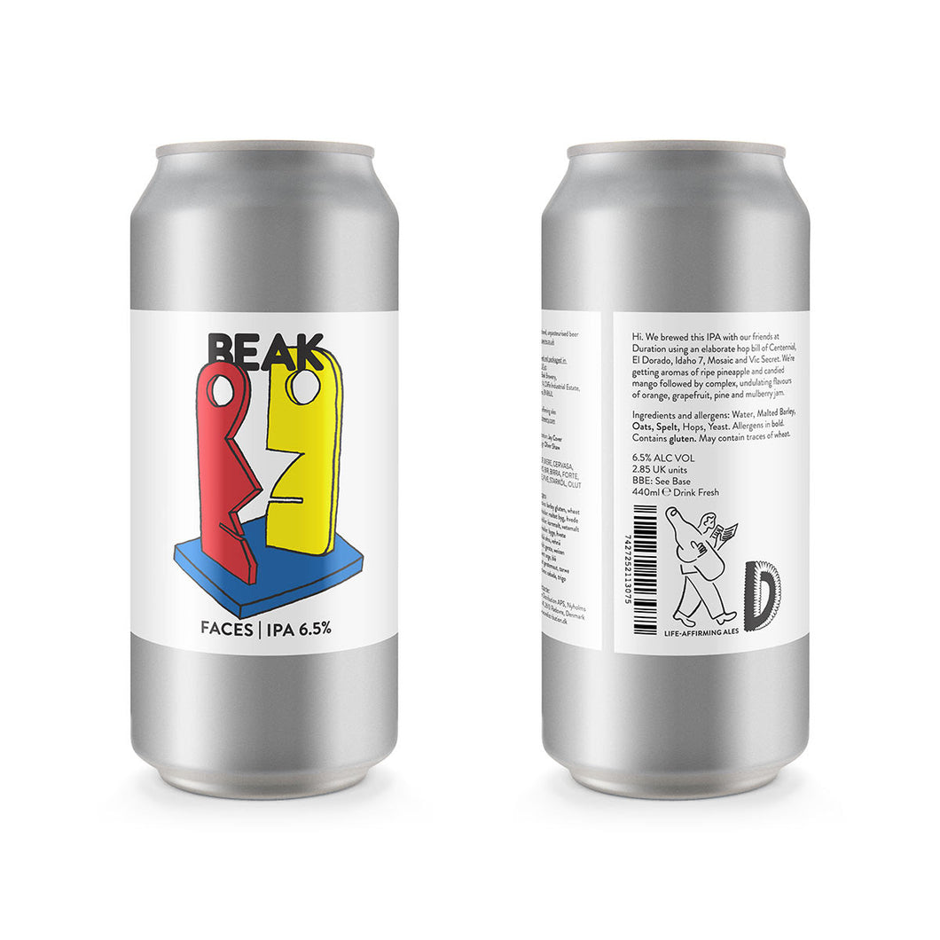 Faces - Beak Brewery X Duration - IPA, 6.5%, 440ml Can