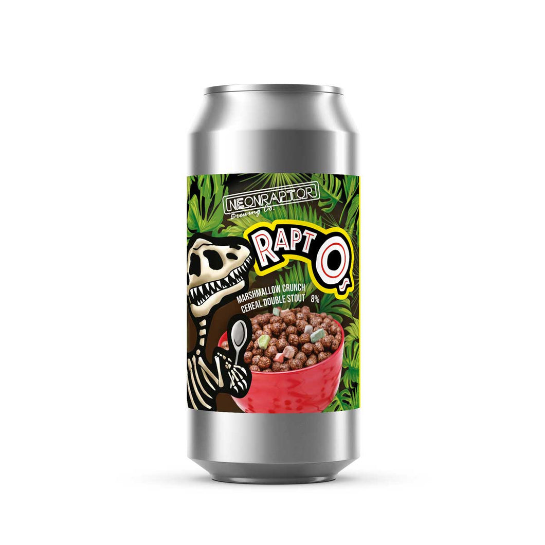 Rapt-O's - Neon Raptor - Marshmallow Crunch Cereal Double Stout, 8%, 440ml Can