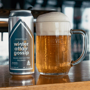 Winter Affair Gossip Quad Decocted Pilsner - Zichovec Brewery X Omnipollo - Quad Decocted Pilsner, 5.1%, 500ml Can