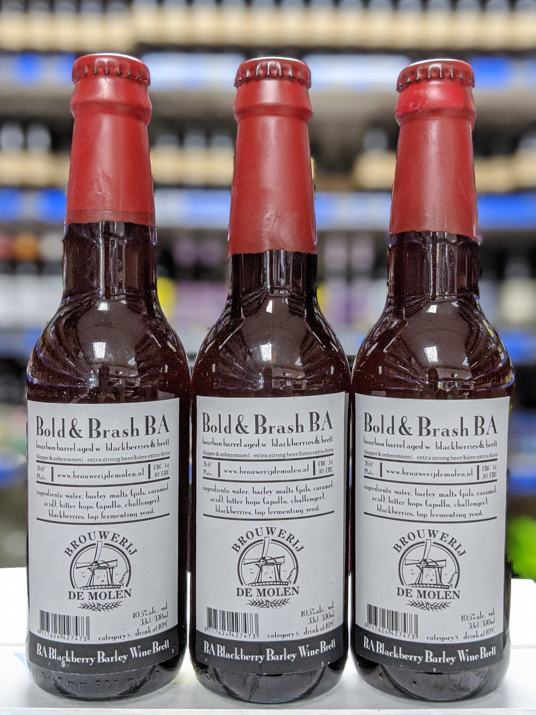 Bold & Brash BA - Brouwerij De Molen - Bourbon Barrel Aged Bretted Blackberry Barley Wine, 10.5%, 330ml Bottle