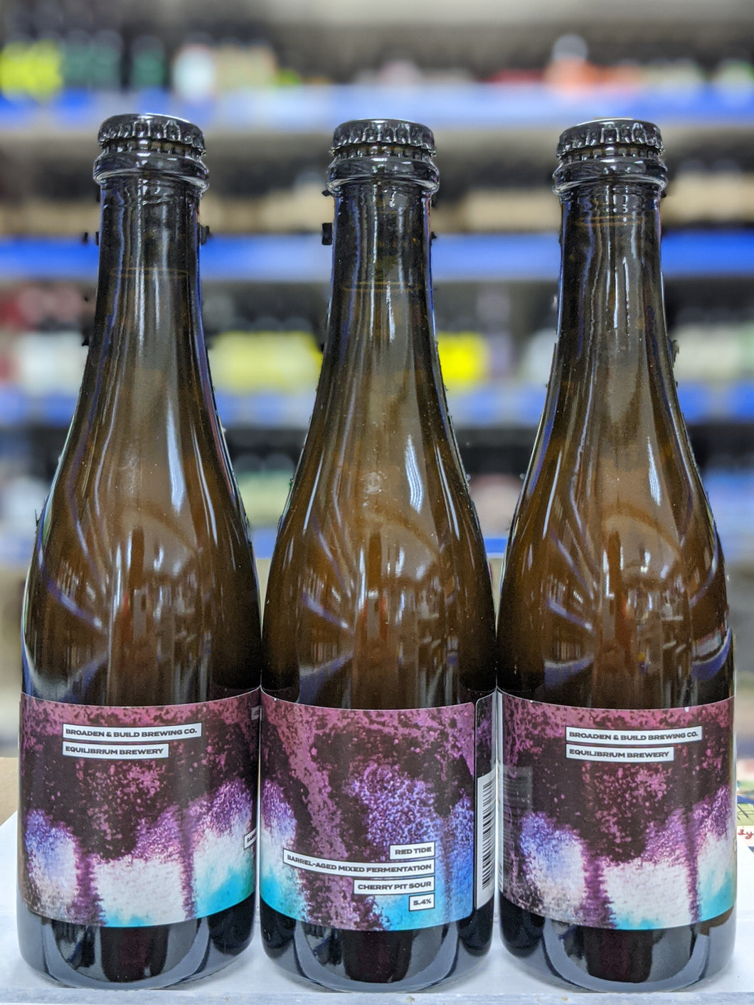 Red Tide - Broaden & Build X Equilibrium Brewery - Barrel Aged Mixed Ferm Cherry Pit Sour, 5.4%, 375ml Bottle