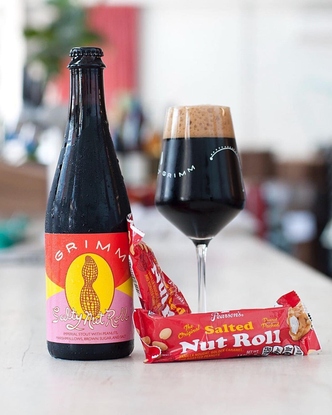 Salty Nut Roll - Grimm Artisanal Ales - Imperial Stout with Peanuts, Marshmallows, Brown Sugar & Salt, 13%, 500ml Bottle