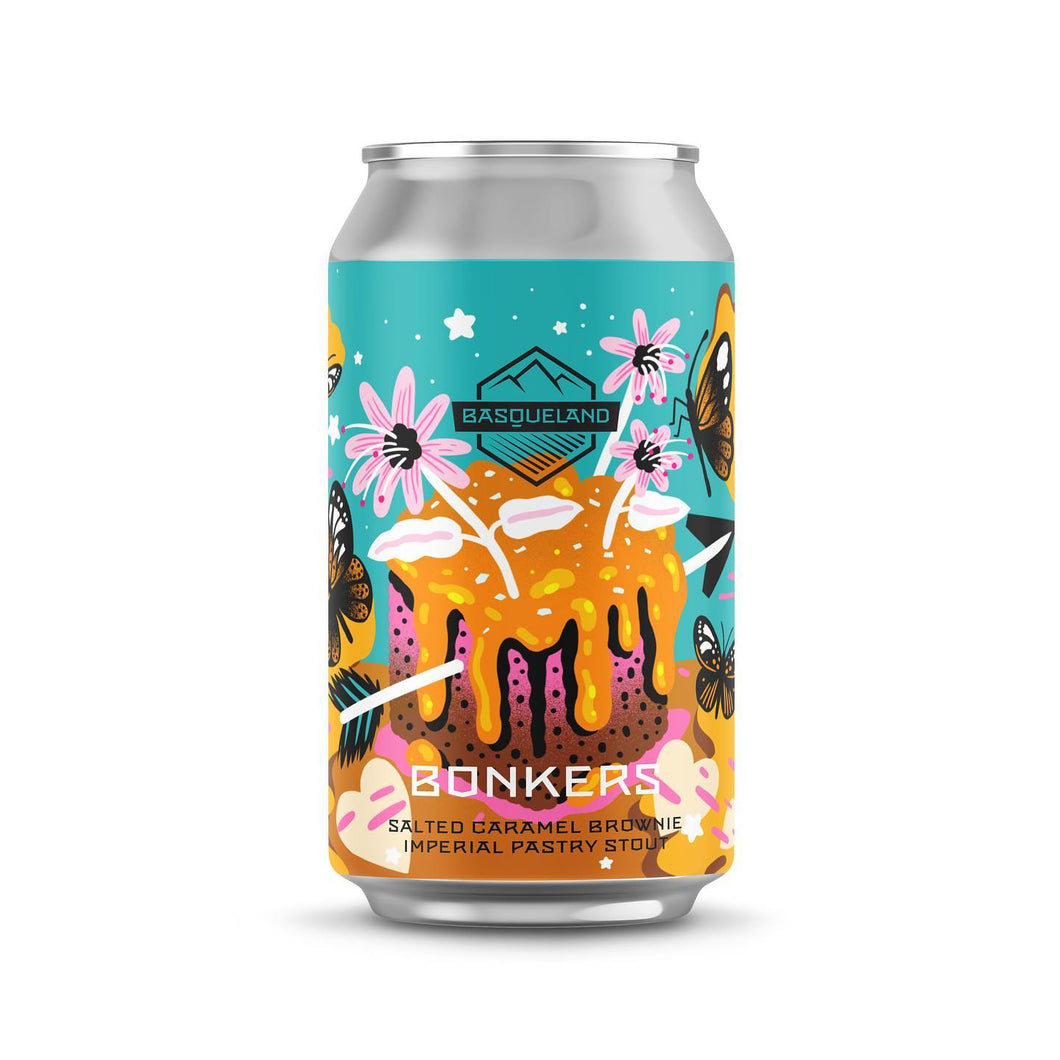 Bonkers - Basqueland Brewing Co - Salted Caramel Brownie Imperial Pastry Stout, 12%, 330ml Can