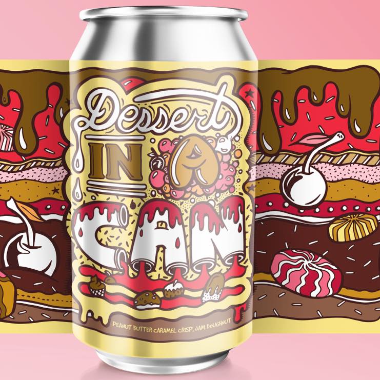 Dessert In A Can Peanut Butter Caramel Crisp Jam Doughnut - Amundsen Brewery - Peanut Butter Caramel Crisp Jam Doughnut Imperial Stout, 10.5%, 330ml Can