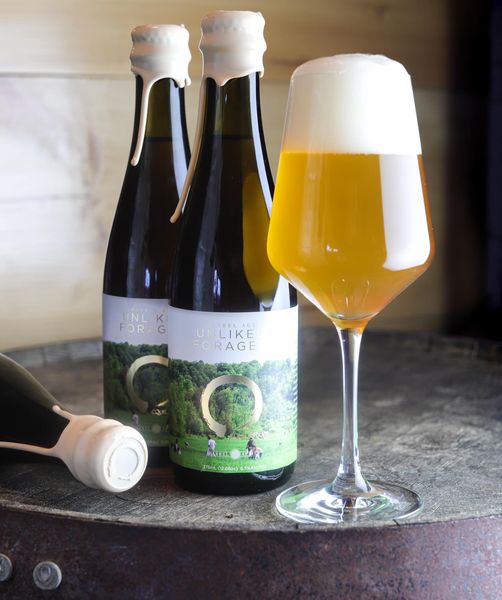 Unlikely Foragers - Equilibrium Brewery - Pinot Gris Barrel Aged Farmhouse Ale with Dandelions, 6.5%, 375ml Bottle