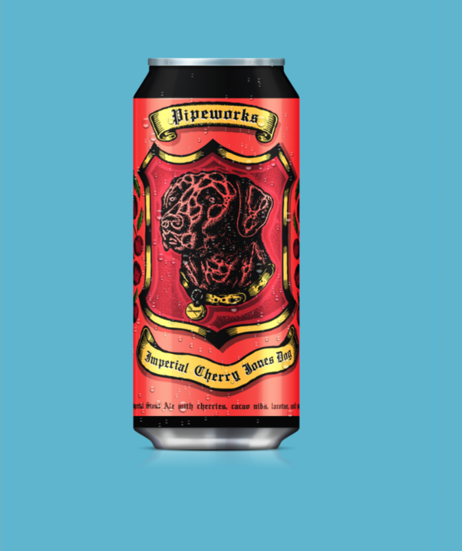 Imperial Cherry Jones Dog - Pipeworks Brewing Co - Imperial Cherry Chocolate Stout, 10.5%, 473ml Can