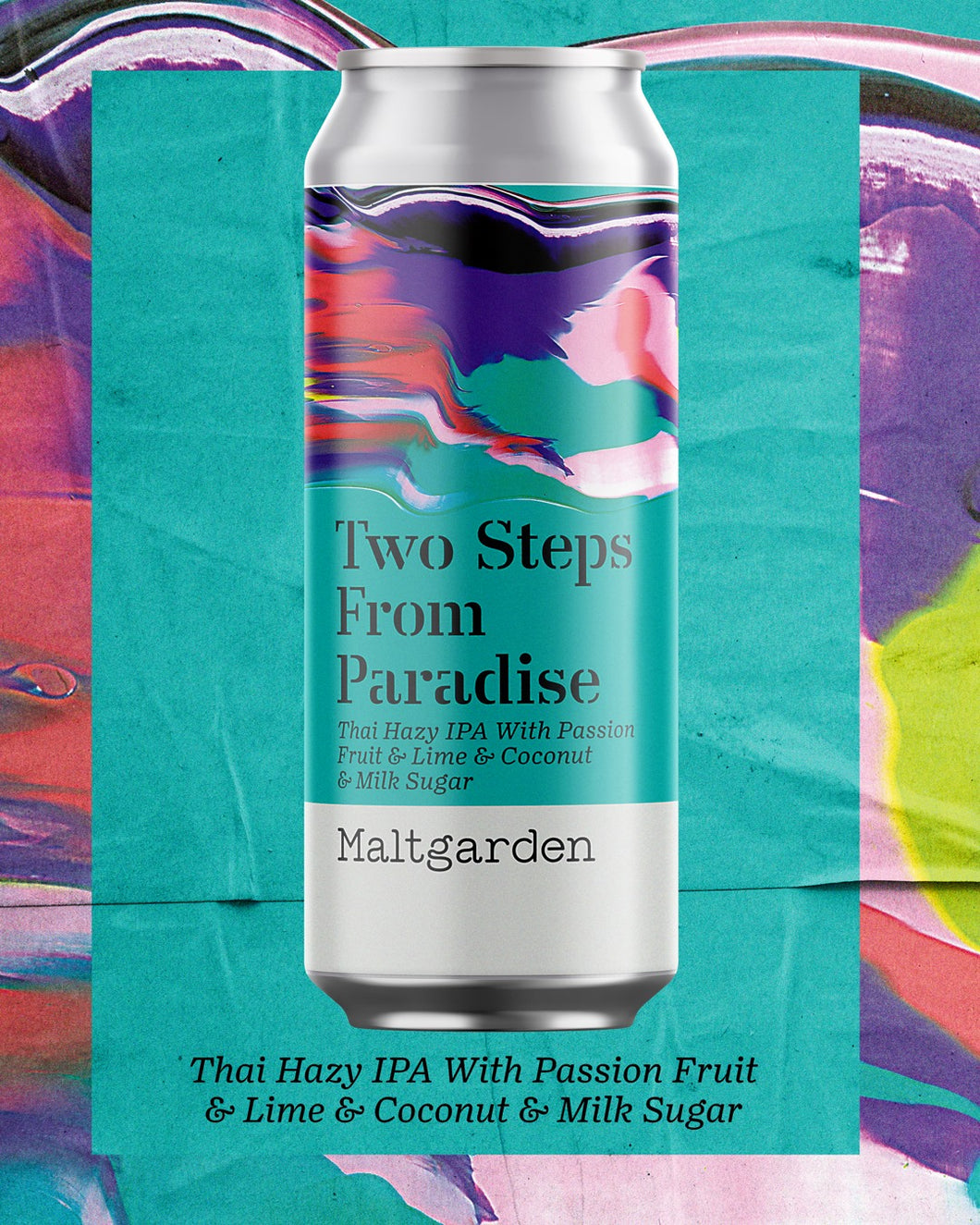 Two Steps From Paradise - Maltgarden - Thai Hazy IPA with Passionfruit, Lime, Coconut & Milk Sugar, 5.7%, 500ml Can