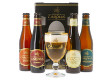 Load image into Gallery viewer, Gouden Carolus Gift Set - Brouwerij Het Anker - Belgian Ales, 8-8.5%, 4x330ml Bottle &amp; Glass Gift Set
