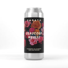 Load image into Gallery viewer, Beaucoup Weisse - Zapato Brewery - Berliner Weisse w/ Raspberry &amp; Blackberry, 3%, 440ml Can
