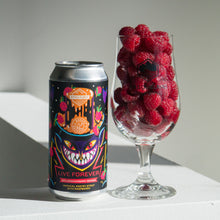 Load image into Gallery viewer, Live Forever - Basqueland Brewing Co X Dugges Bryggeri - Raspberry Imperial Pastry Stout, 10.5%, 440ml Can
