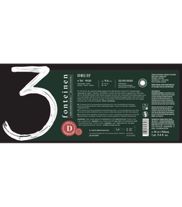 Druif Dornfelder 2019/20 Blend 30 - Brouwerij 3 Fonteinen - Belgian Grape Blend Lambic, 9%, 750ml Sharing Bottle