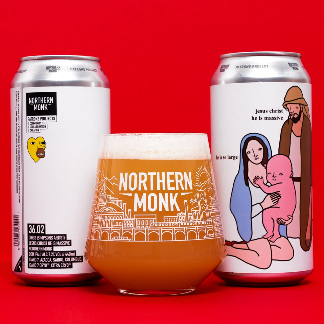 36.02 Jesus Christ He Is Massive - Northern Monk X Chris (Simpsons Artist) - DDH IPA, 7.2%, 440ml Can