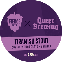 Load image into Gallery viewer, Tiramisu Stout - Fierce Beer X The Queer Brewing Project - Coffee &amp; Vanilla Stout, 4.5%, 440ml Can
