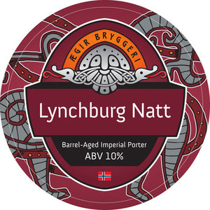 Lynchburg Natt - Ægir Bryggeri - Barrel Aged Imperial Porter, 10%, 330ml Bottle