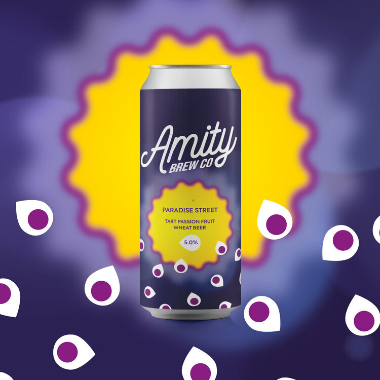 Paradise Street - Amity Brew Co - Tart Passionfruit Wheat Beer, 5%, 440ml Can