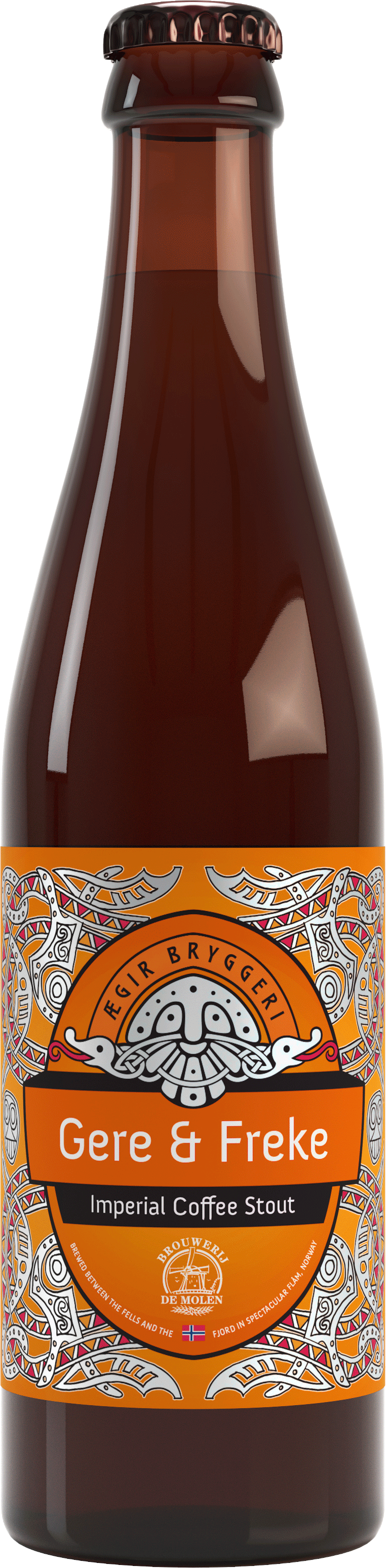 Gere & Freke - Ægir Bryggeri X Brouwerij De Molen - Imperial Coffee Stout, 10%, 330ml Bottle