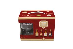 Chimay Gift Set - Bières de Chimay - Belgian Ales, 4x330ml Bottle & Glass Gift Set