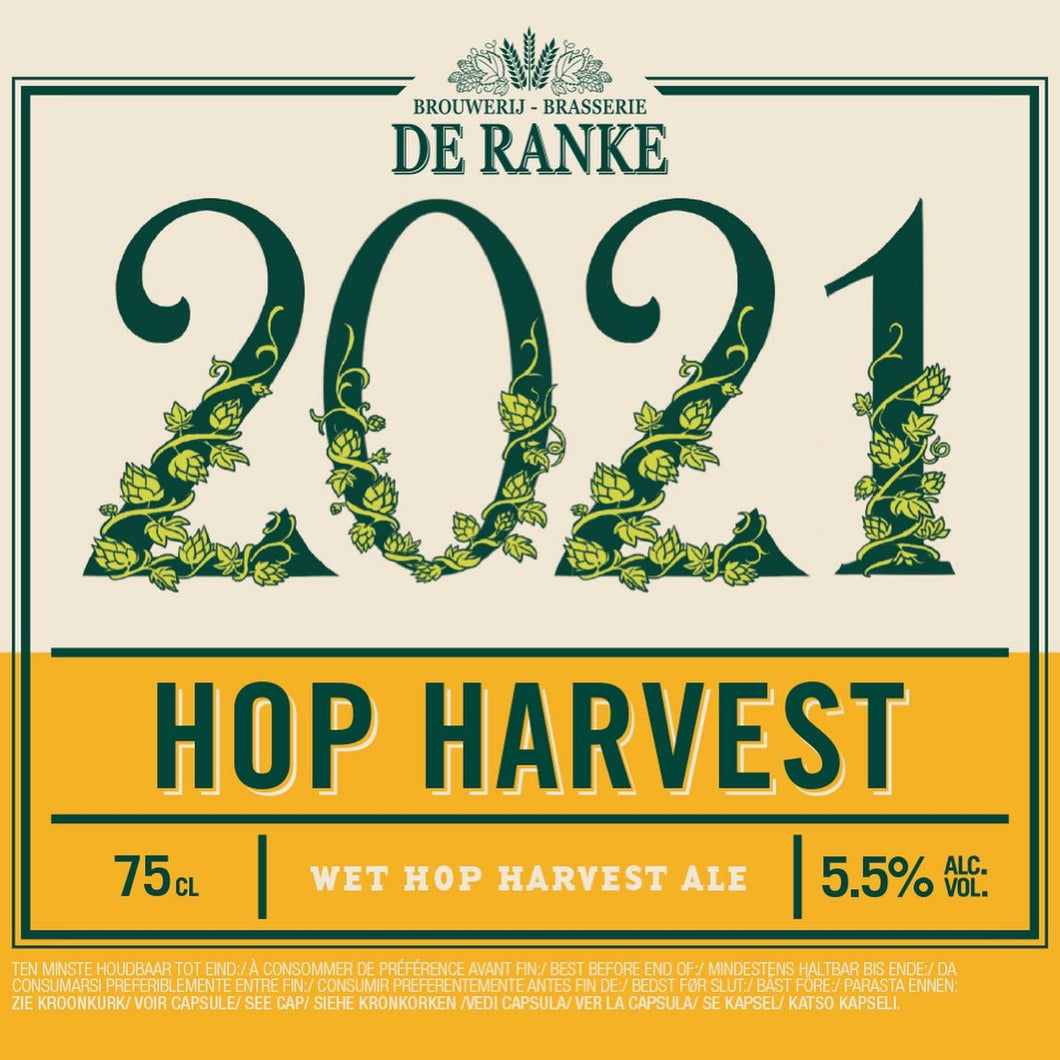 Hop Harvest 2021 - Brouwerij De Ranke - Wet Hop Harvest Ale, 5.5%, 750ml Sharing Beer Bottle