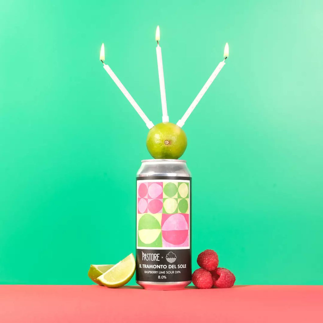 Il Tramonto del Sole - Pastore Brewing X Cloudwater - Raspberry Lime Sour DIPA, 7%, 440ml Can