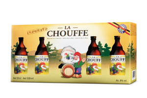 Chouffe Gift Set - Brasserie d'Achouffe - Belgian Ales, 4x330ml Bottle & Glass Gift Set