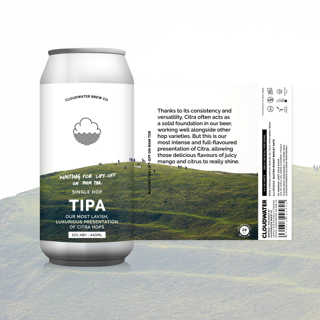 Waiting For Lift-Off On Mam Tor - Cloudwater - Citra Triple IPA, 10%, 440ml Can