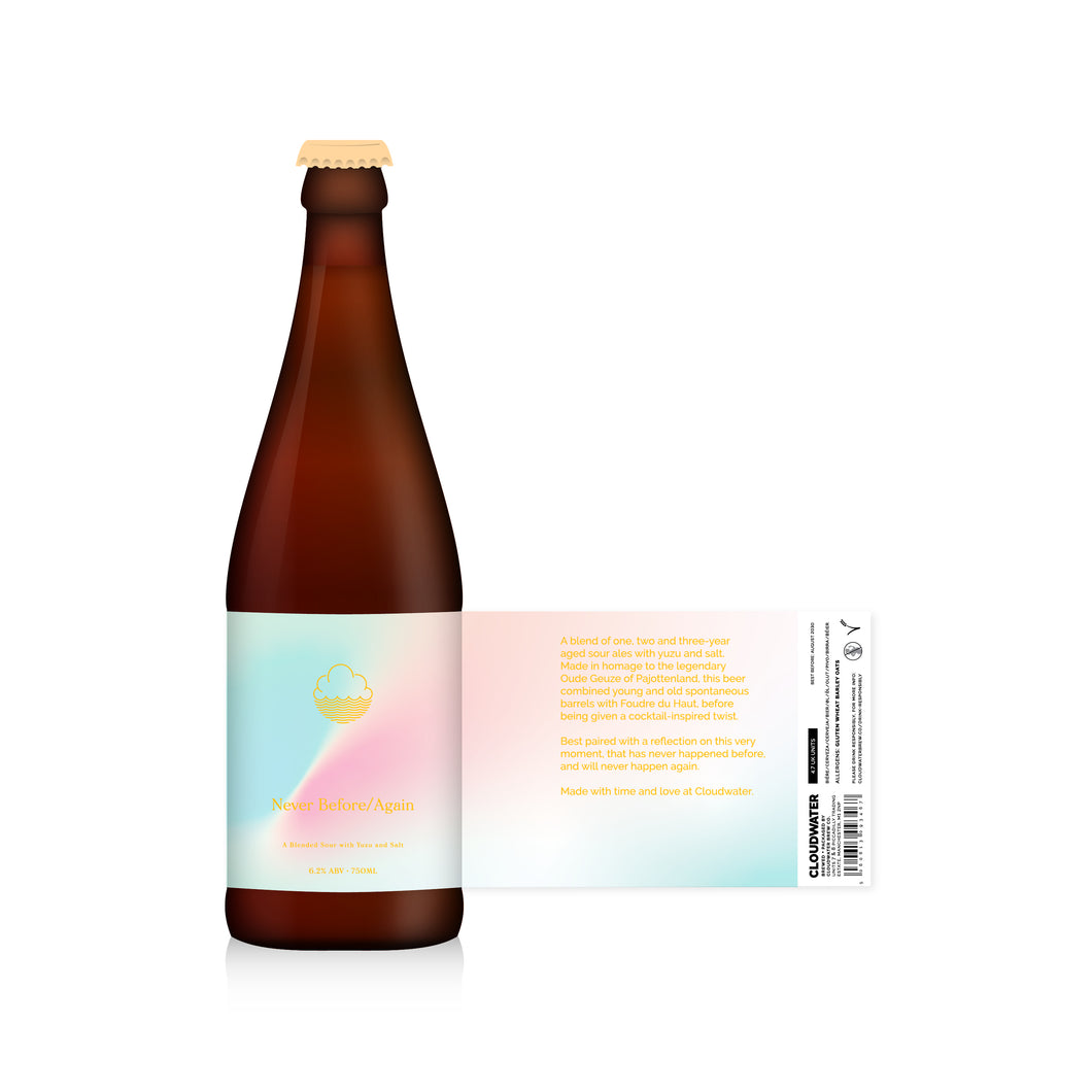 Never Before / Again - Cloudwater - Blended Sour w/ Yuzu & Salt, 6.2%, 750ml Sharing Beer Bottle
