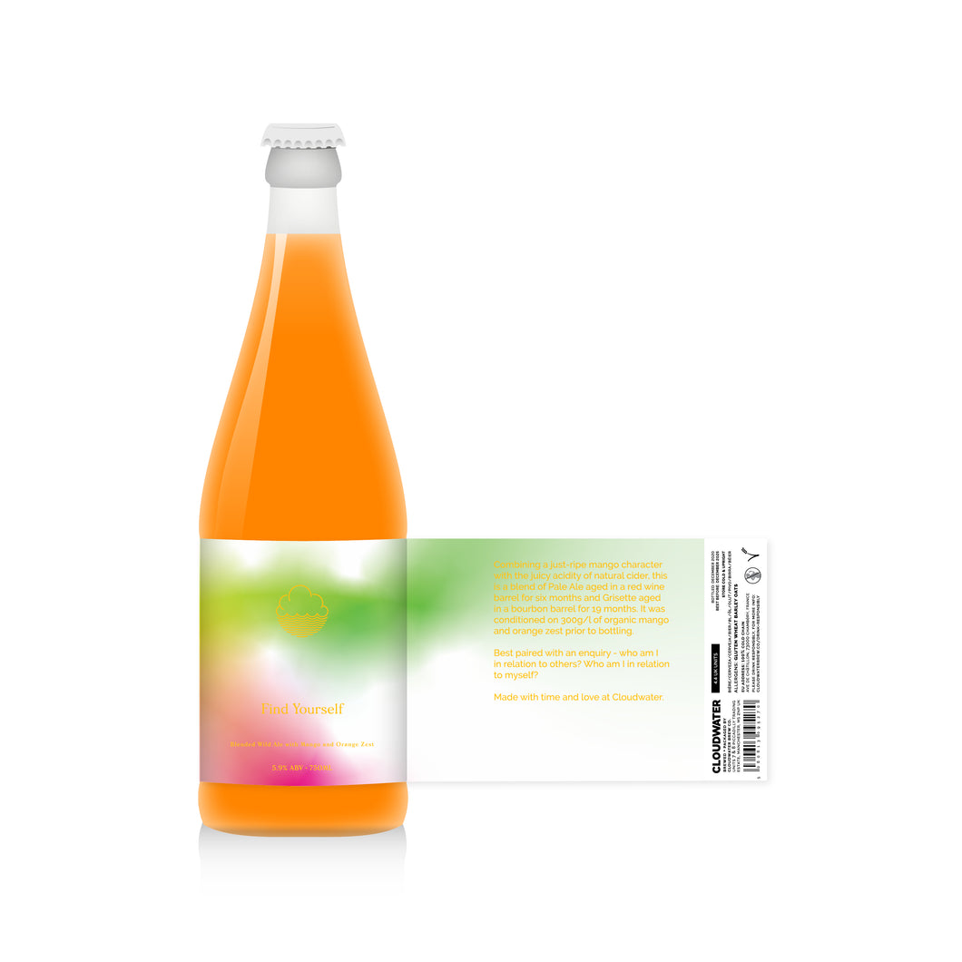 Find Yourself - Cloudwater - Blended Wild Ale w/ Mango & Orange Zest, 5.9%, 750ml Sharing Beer Bottle
