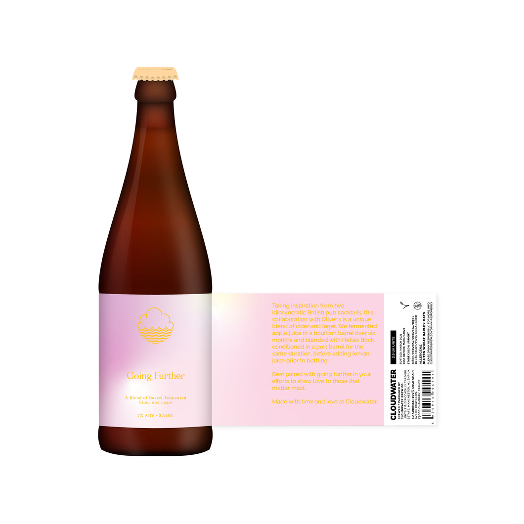 Going Further - Cloudwater - Blend of Barrel-Fermented Cider & Lager, 7%, 375ml Bottle