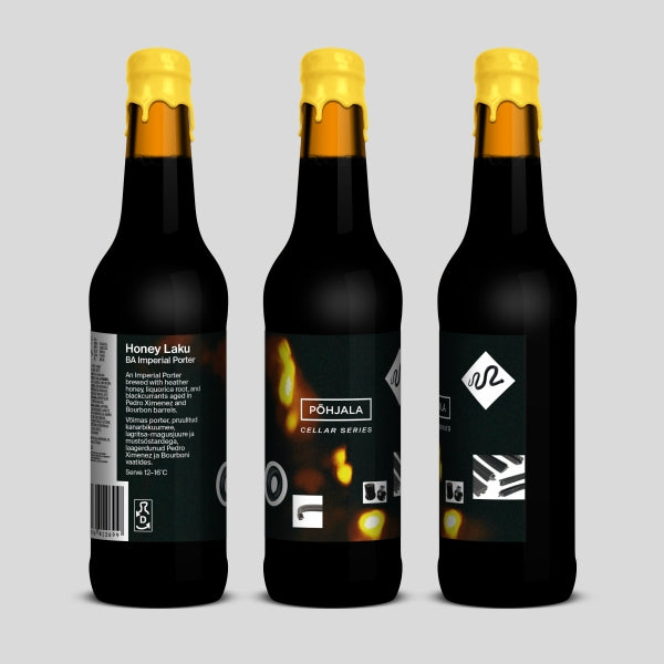 Honey Laku - Põhjala Brewery - Barrel Aged Honey, Liquorice Root & Blackcurrant Imperial Porter, 10.5%, 330ml Bottle