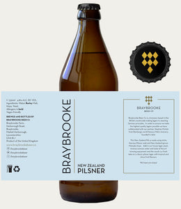 New Zealand Pilsner - Braybrooke - New Zealand Pilsner, 4.8%, 330ml Bottle