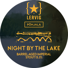 Load image into Gallery viewer, Night By The Lake - Lervig Bryggeri X Põhjala Brewery - Bourbon &amp; Rum Barrel Aged Imperial Stout with Maple Syrup, 13.3%, 375ml Bottle
