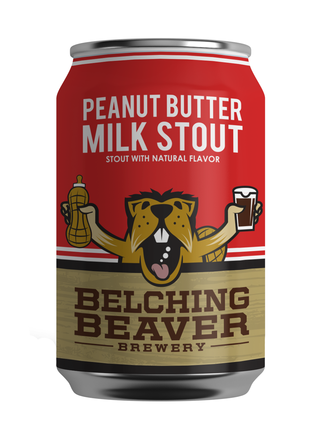 Peanut Butter Milk Stout - Belching Beaver - Peanut Butter Milk Stout, 5.3%, 330ml Can