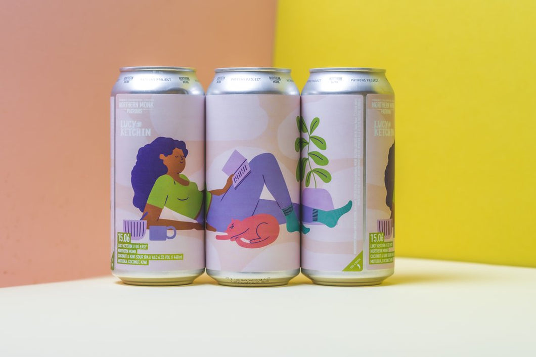 Patrons Project 15.06 Go Easy - Northern Monk X Lucy Ketchin - Coconut & Kiwi Sour IPA, 6.5%, 440ml Can